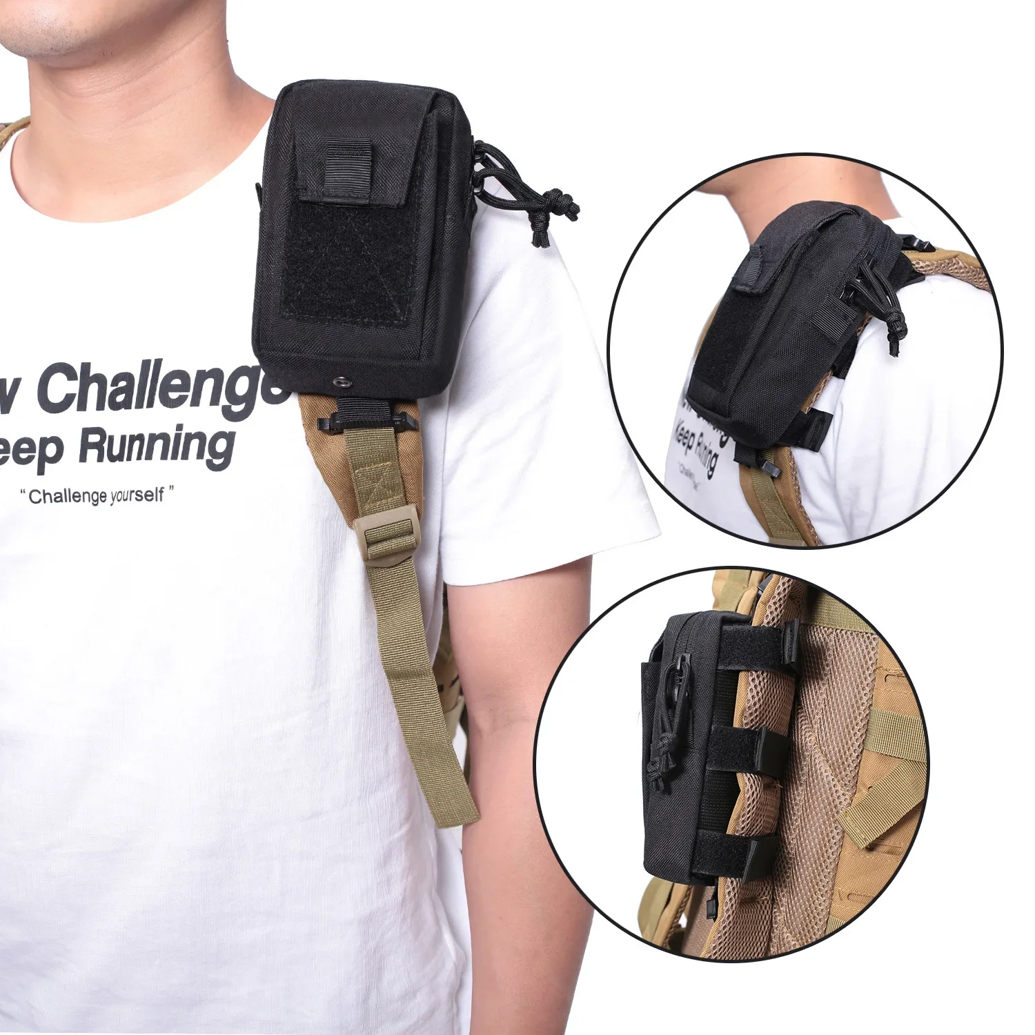 Backpack Insert Organizer - Molle Backpack Strap Phone Holder Waist
