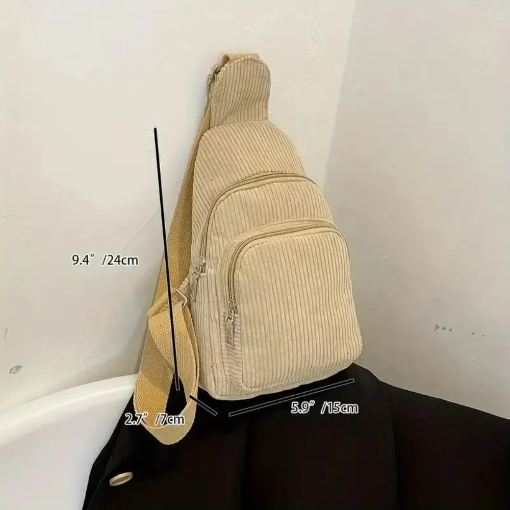 Vintage Corduroy Crossbody Bag - Sling Backpack Shoulder ulasan dan harga