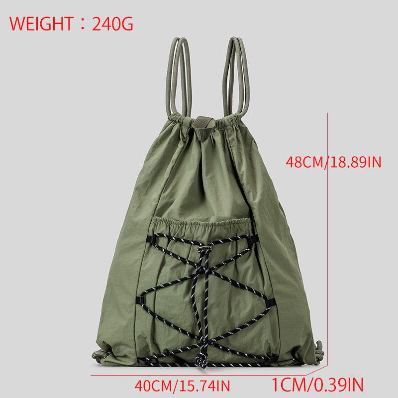 SHELKSBAG Unisex Wrinkled Nylo - Drawstring Gym Bag ulasan dan harga
