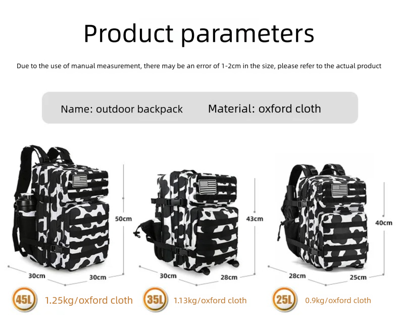 45L/35L/25L Tactical Backpack  - Hiking Backpack Waterproof ulasan dan harga